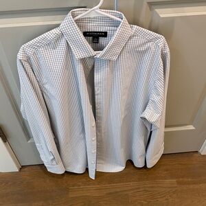 Mizzen+Main Men's White and Blue Grid Shirt